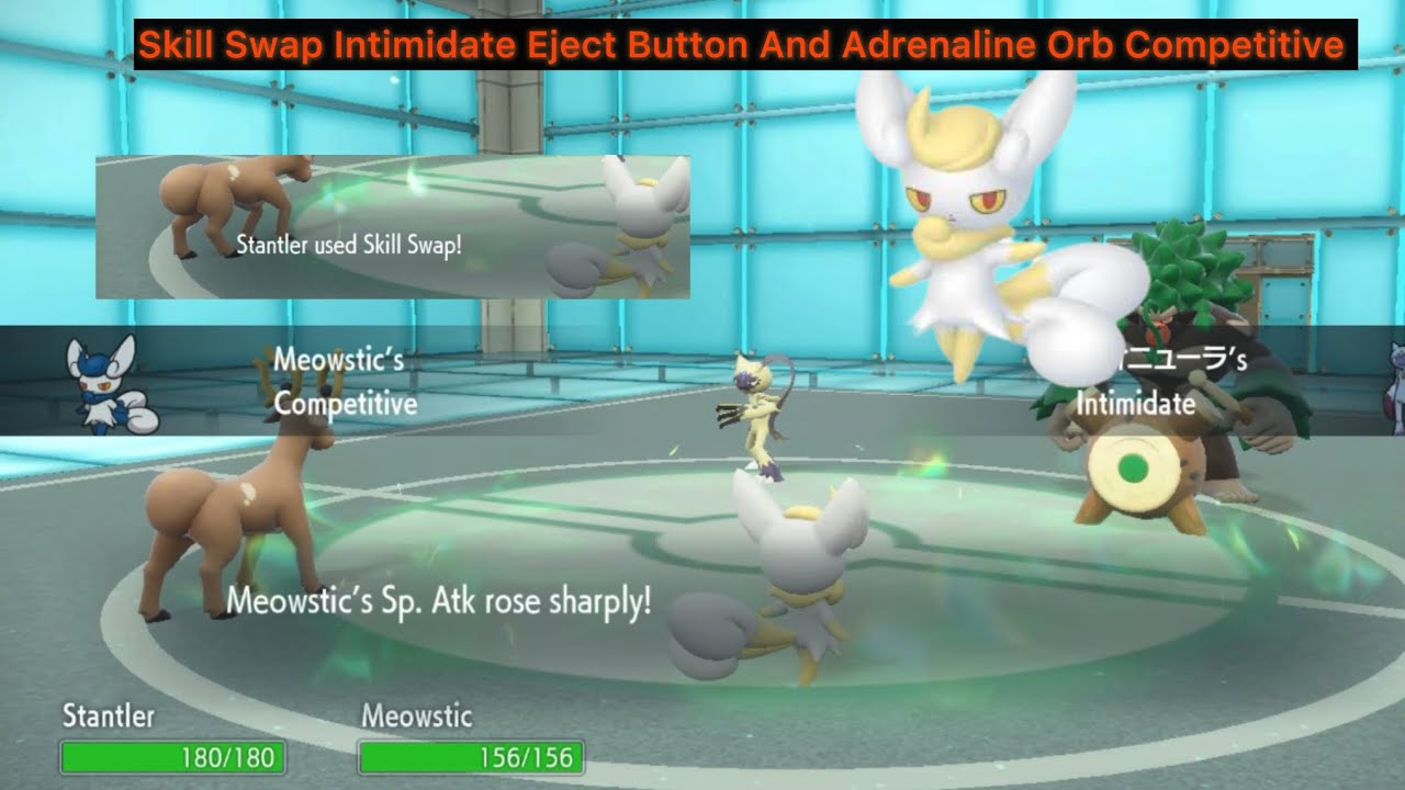 Skill Swap Eject Button Stantler and Competitive Meowstic - Pokémon S/V Ranked Battles Reg H