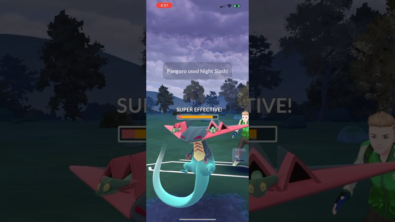 Shiny Pangoro destroys dragapult