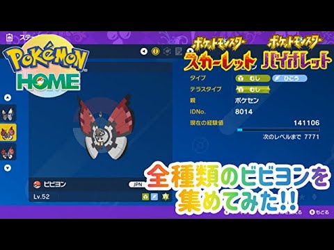 全ての模様のビビヨンを集めてみた!! 【ポケモンSV】 Pokémon Scarlet Violet All Design Vivillon 비비용