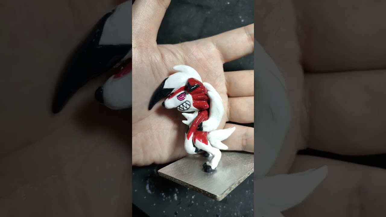 完成半分塗装【ルガルガン（まよなか）製作（スカルピー）】 #shorts