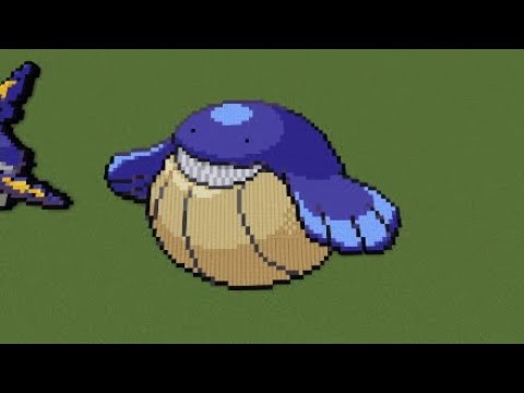 ［マイクラ］黙々とホエルコを作る［ポケモンドット絵］