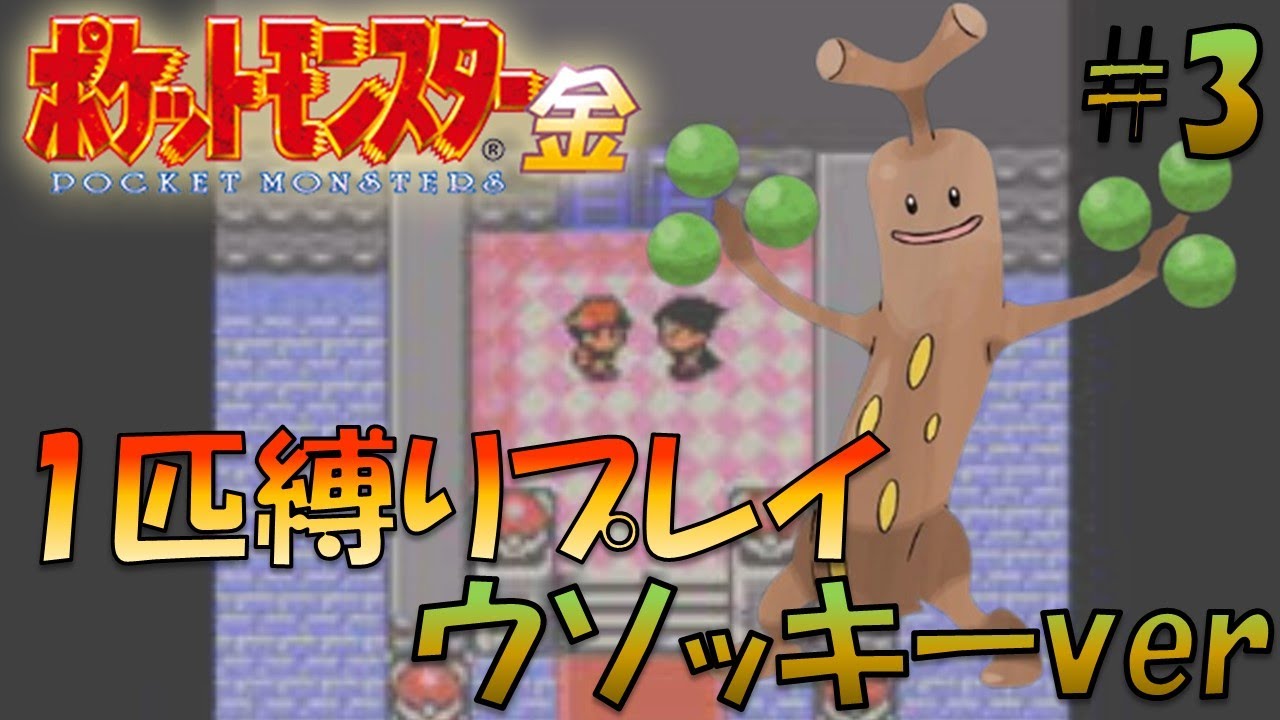 【ポケモン金銀】ポケモン1匹縛りプレイ!!ウソッキーきみに決めた！part3【ゲーム実況】【縛りプレイ】