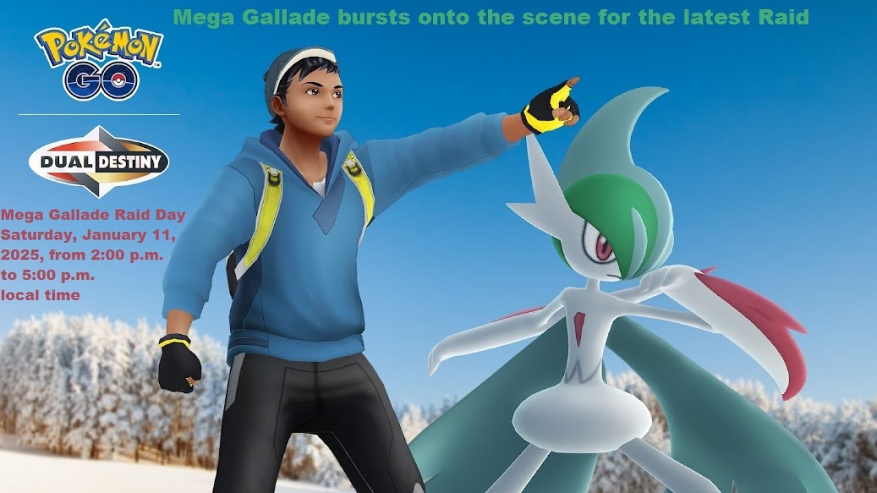 Mega Gallade bursts onto the scene for the latest Raid Day! #Mega #Gallade #RaidDay #pokemongo