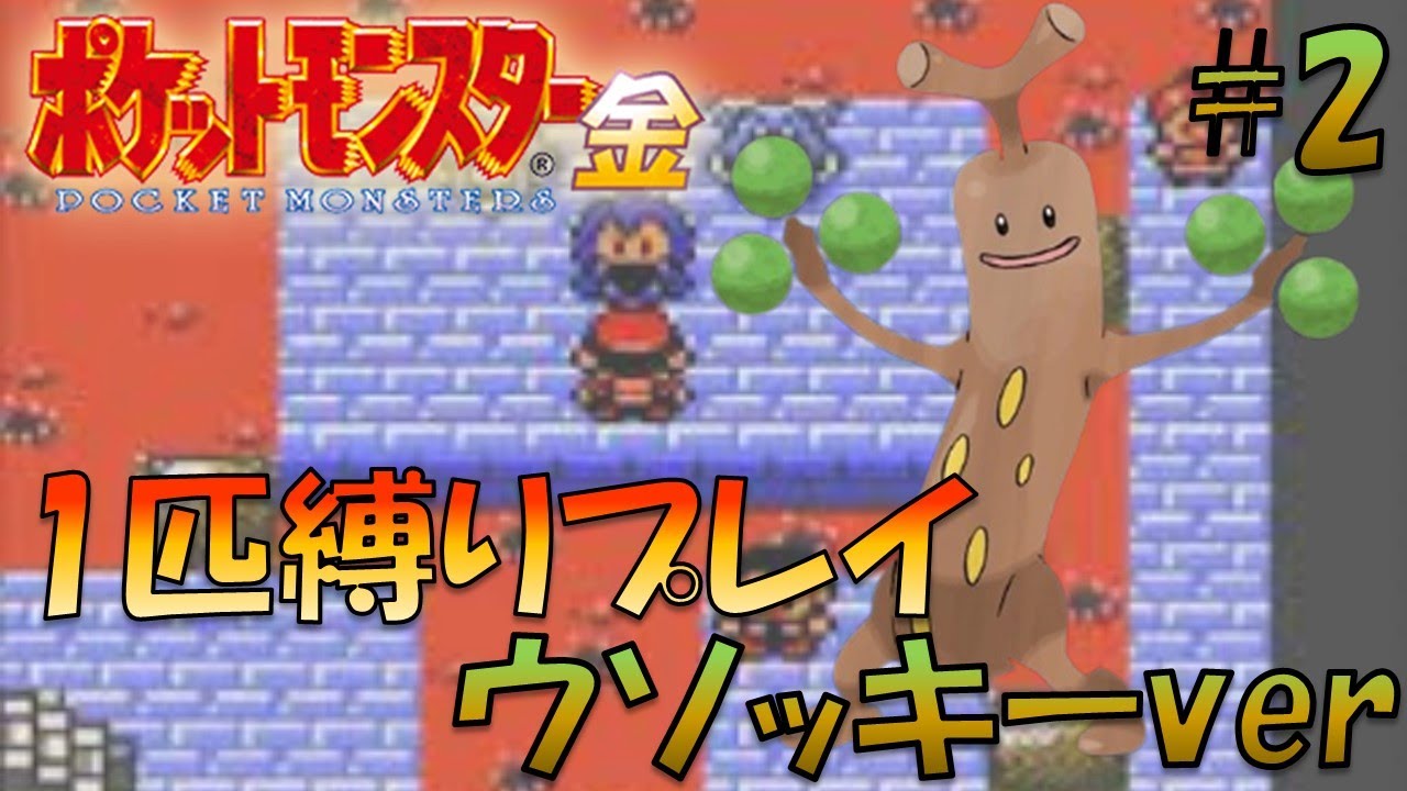 【ポケモン金銀】ポケモン1匹縛りプレイ!!ウソッキーきみに決めた！part2【ゲーム実況】【縛りプレイ】