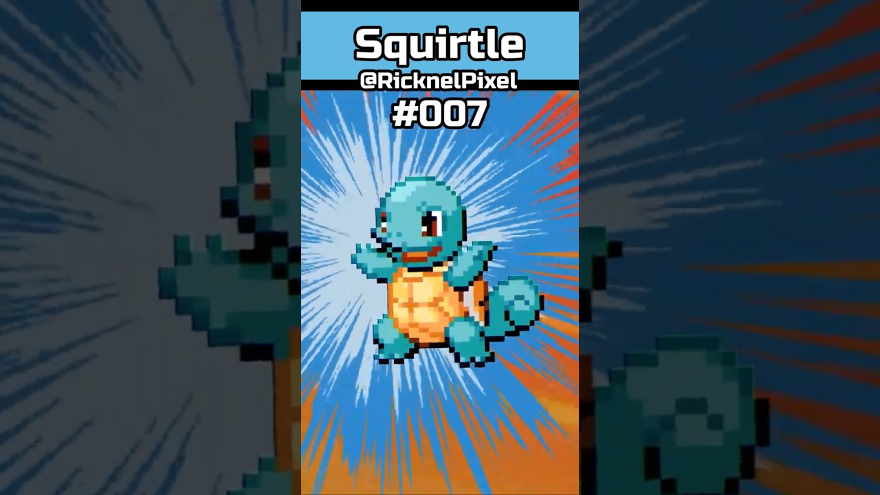 Squirtle #007 - Pokédex de la 1º Generación #pixelart #pokémon