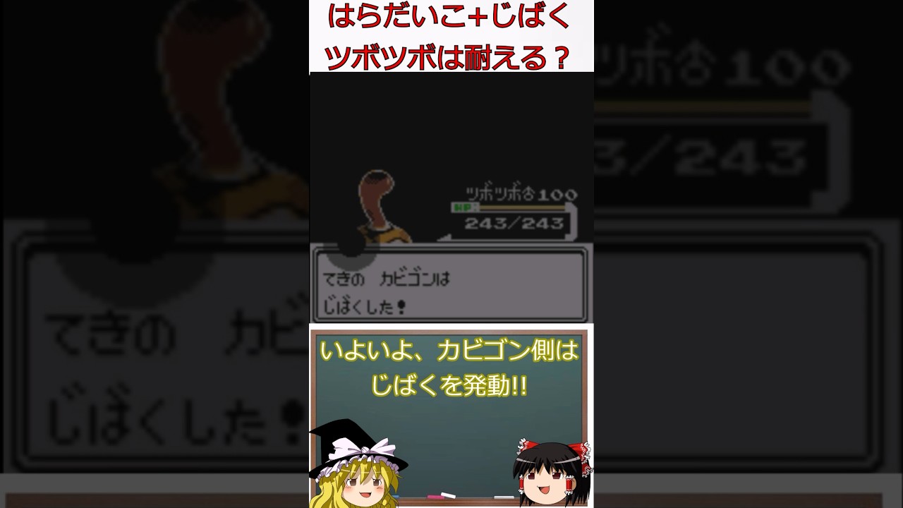ツボツボはカビゴンのはらだいこ＋じばくを耐えられるのか？！#shorts #ポケモン #ゆっくり実況