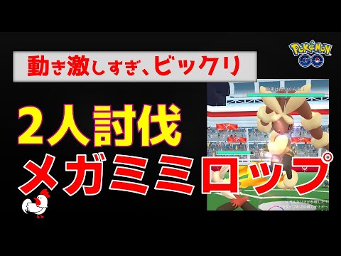 本編【メガミミロップ！2人討伐】激しい動きにびっくり！ #ポケモン #ポケモンgo #レイドバトル #ミミロップ