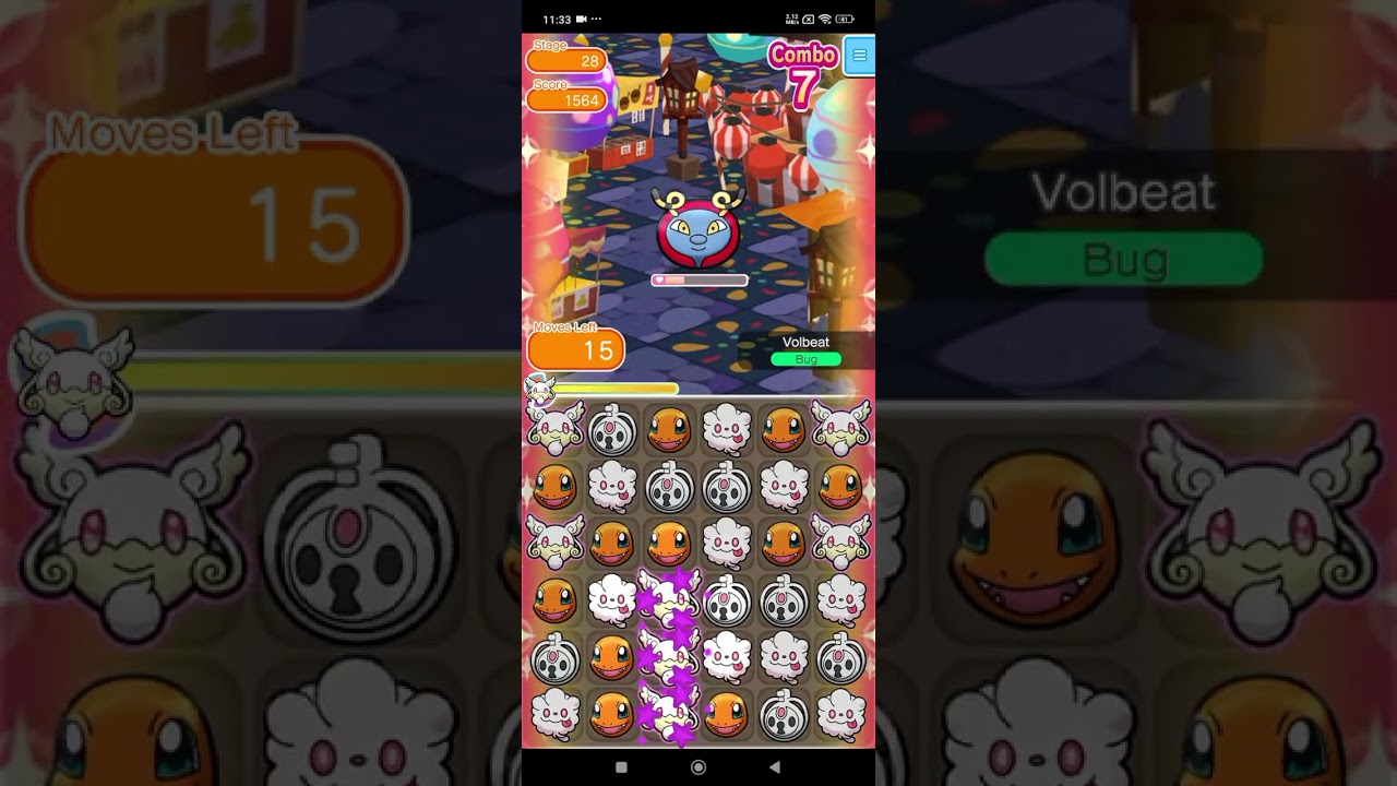 STAGE 28 | POKEMON SHUFFLE | VOLBEAT #pokemon #pokemonshuffle #anime