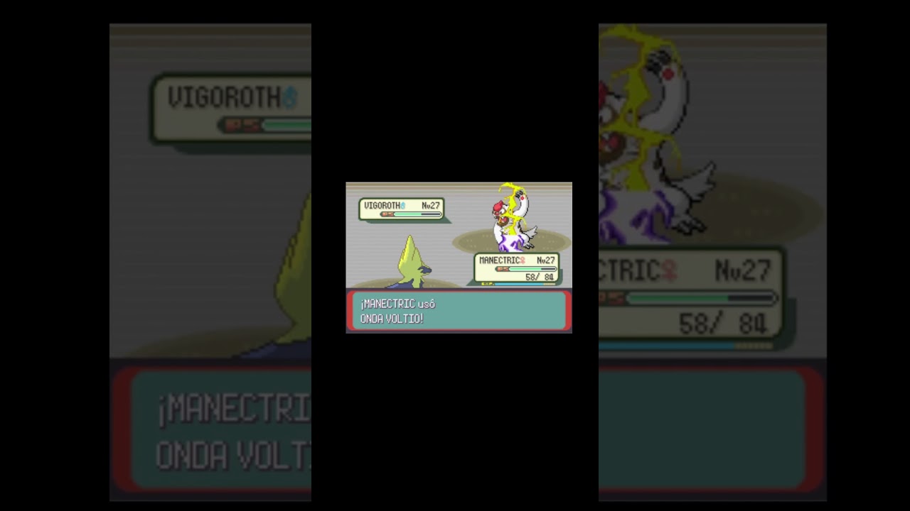 Manectric Vs Vigoroth - Pokemon Esmeralda #pokemon #gba #gaming #gameboyadvance #nintendo