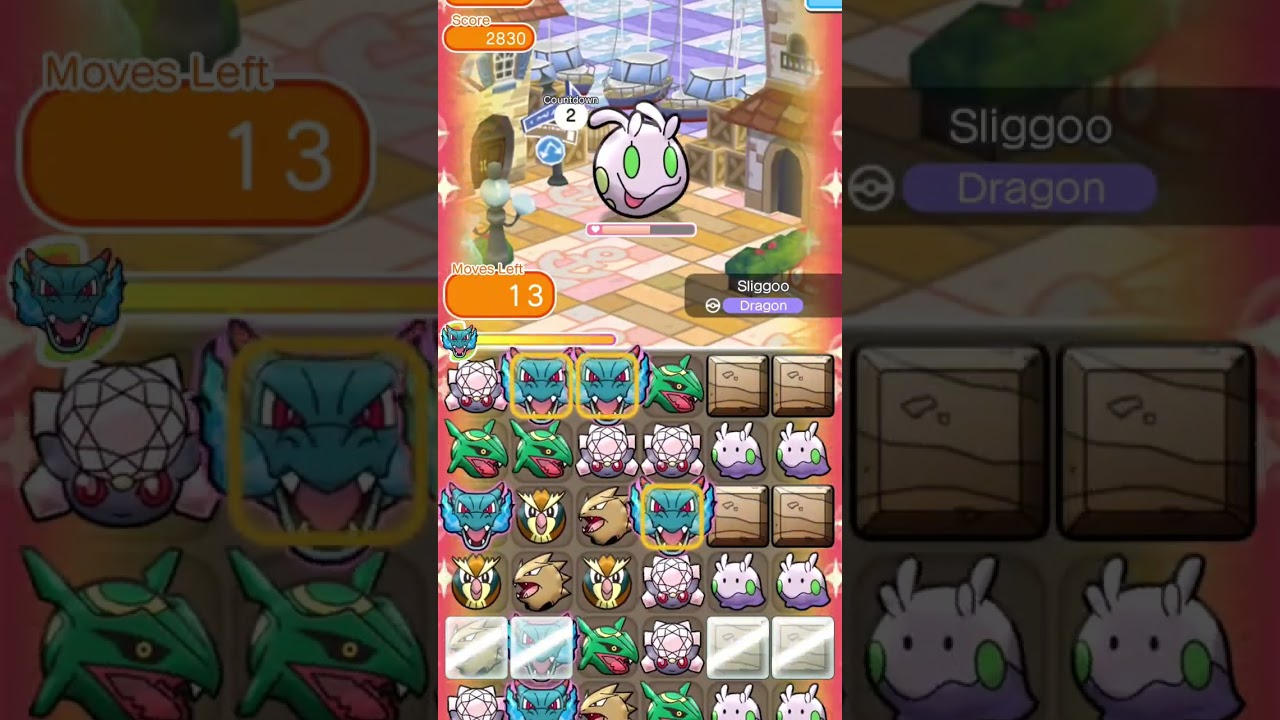 Pokemon Shuffle Mobile - Main Stage 229 Sliggoo - General ITEMLESS S Rank - SL5 Shot Out Showcase