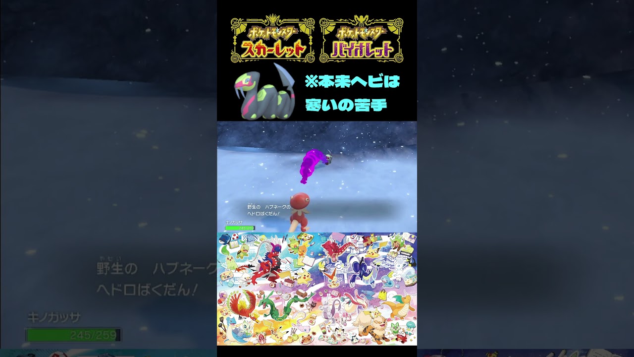 【ポケモンSV】降雪の証持ちハブネーク色違い♀ゲット！！※ラスト音量注意【＃ポケモンSV切抜】【＃ポケモンSV配信】＃Shorts#ポケモンsv