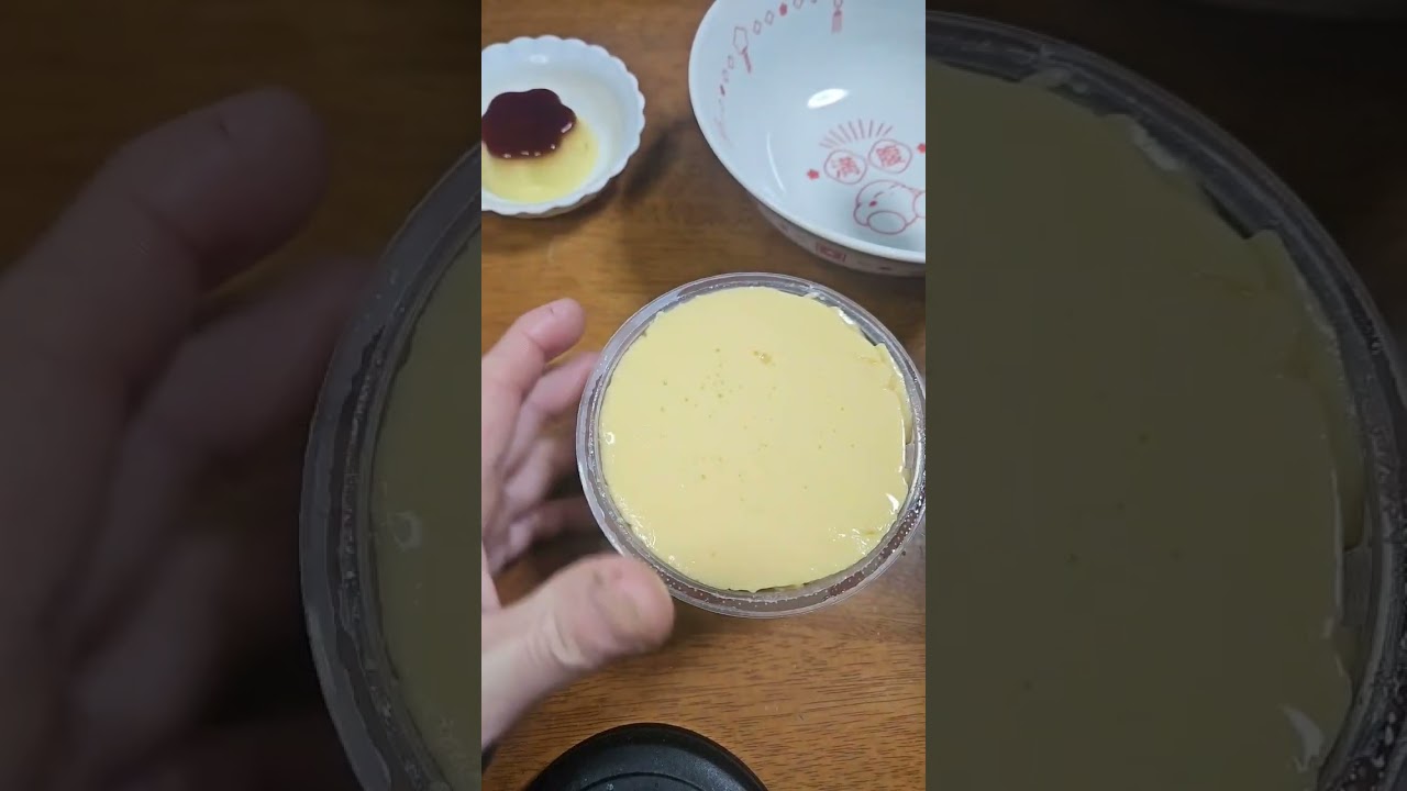 でかいプリンをプッチンしてみた。プリンドーン。スイーツ。デザート。食べ物。のりまきファミリー。ごっつ。