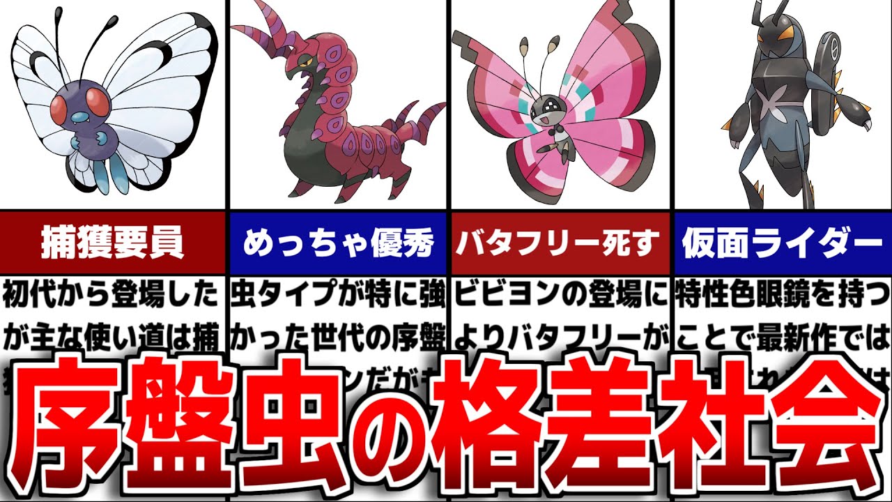 序盤虫ポケモンの格差について解説【歴代ポケモン】