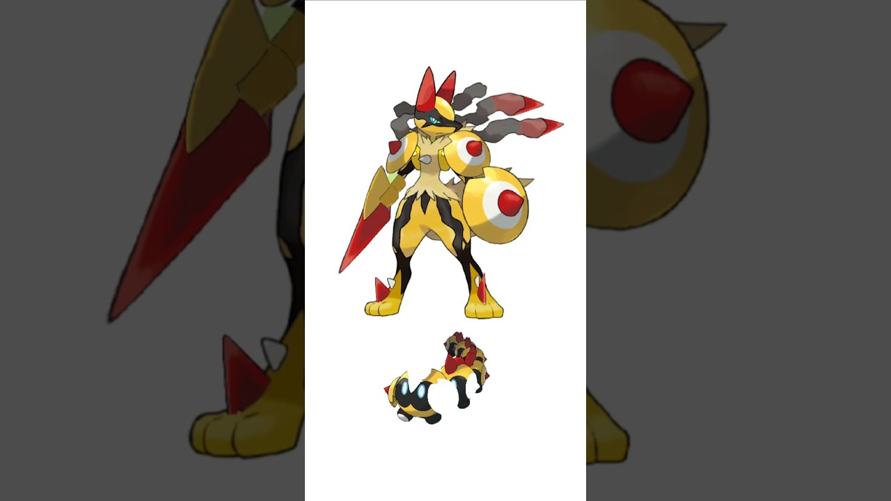 メガルカリオ＋タイレーツ合成。鎧戦士　#ポケモンフュージョン #改造ポケモン  #伝説のポケモン #最強ルカリオ #pokemon