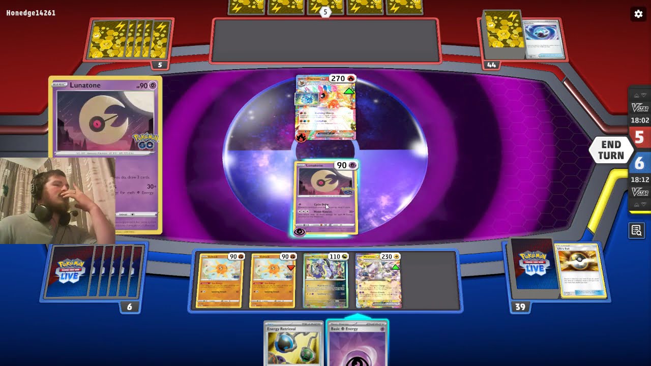 Pokemon TCG live ** Mewtwo/Solrock/Lunatone vs Flareon ex ** First RANKED WIN
