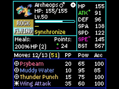 (Vertical) Archeops run 🔥CLASSIC NatDex Kaizo ironMON FRLG🍃 by @cyansixfour 0/457+ seeds