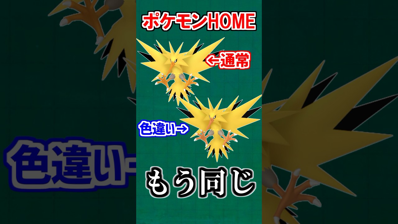 【わかりにくい】歴代『色違いサンダー』まとめ【ポケモン雑学】#Shorts