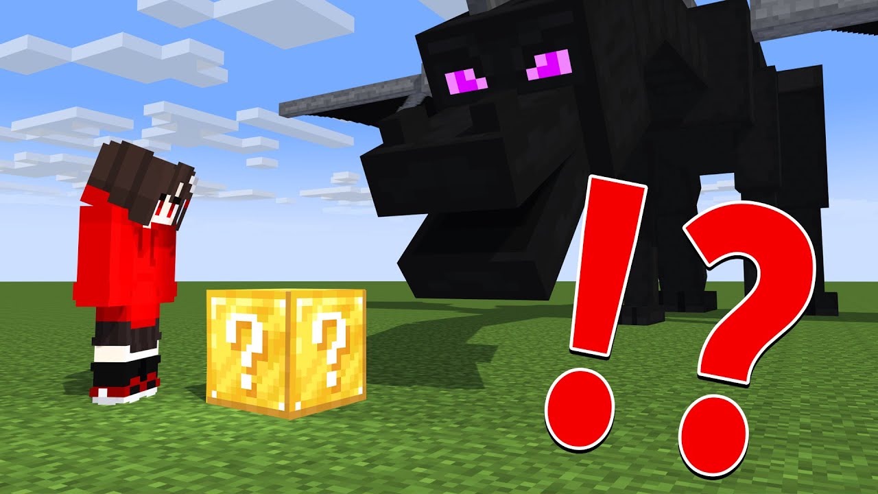 ラッキーブロックから出てくるアイテムだけしか使えない世界でエンドラ討伐  - マインクラフト