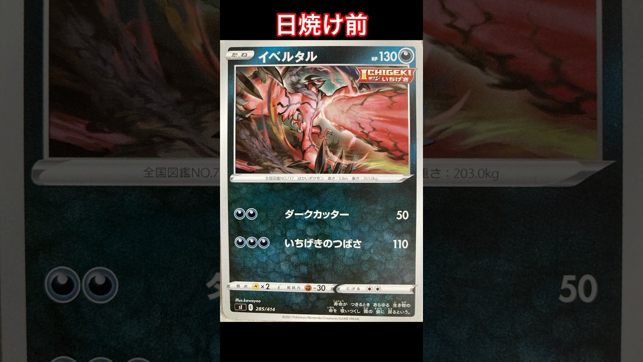 イベルタルの日焼けポケカ #ポケモンカード #ポケカ