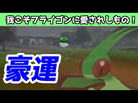 フライゴン使ってる時に豪運が発生したときの切り抜き　【ポケモン盾】（タイトル盛大に間違えてましたすいません！）