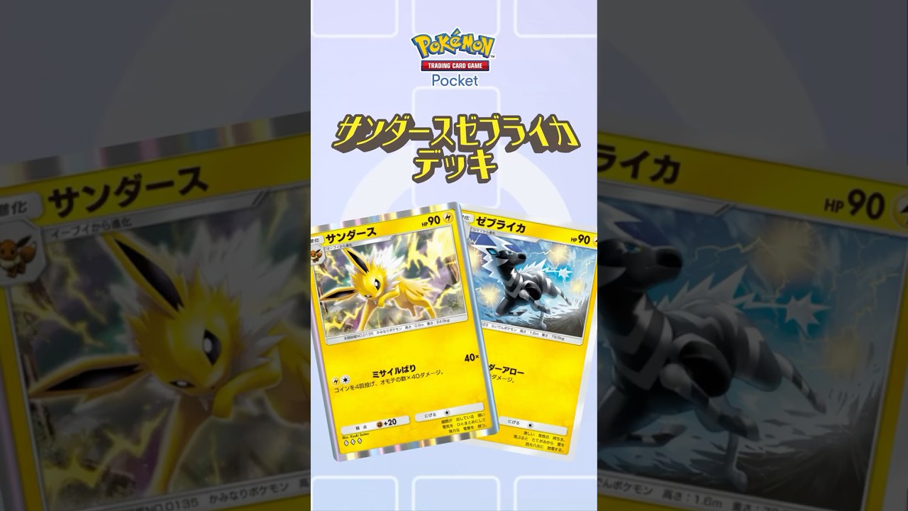 【ポケポケ】サンダースゼブライカデッキの紹介！大会優勝構築#ポケポケ #shortvideo #shortsvideo #shorts #short #ポケモン #pokemon #ポケカ