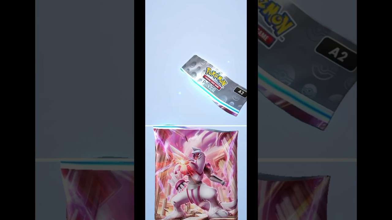 レジアイスが柱から覗いててかわいい☺️ムウマージゲット【時空の激闘パルキア】 #ポケポケ#pokemoncards