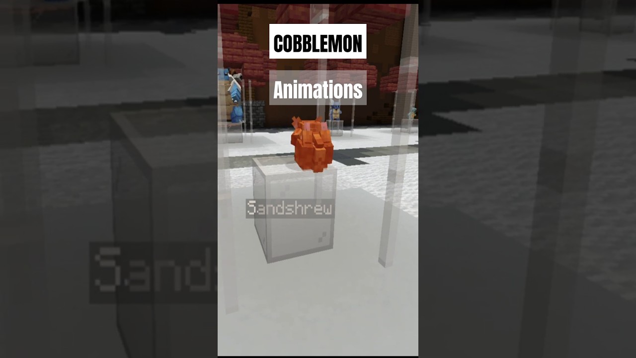 Sandshrew Sandslash Animations:Cobblemon Minecraft Pokemon #cobblemon #pokemon #minecraft #animation