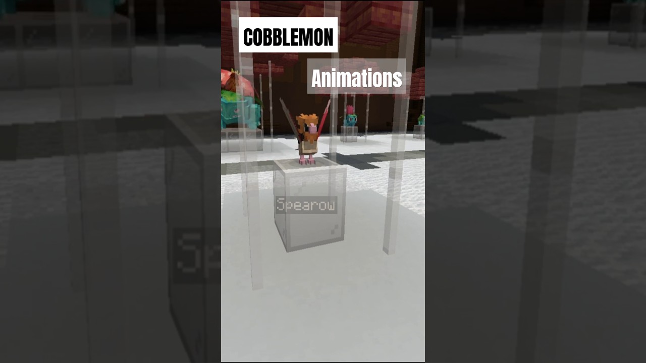 Spearow Fearow Animations:Cobblemon Minecraft Pokemon #pokemon #minecraft #animation #gaming