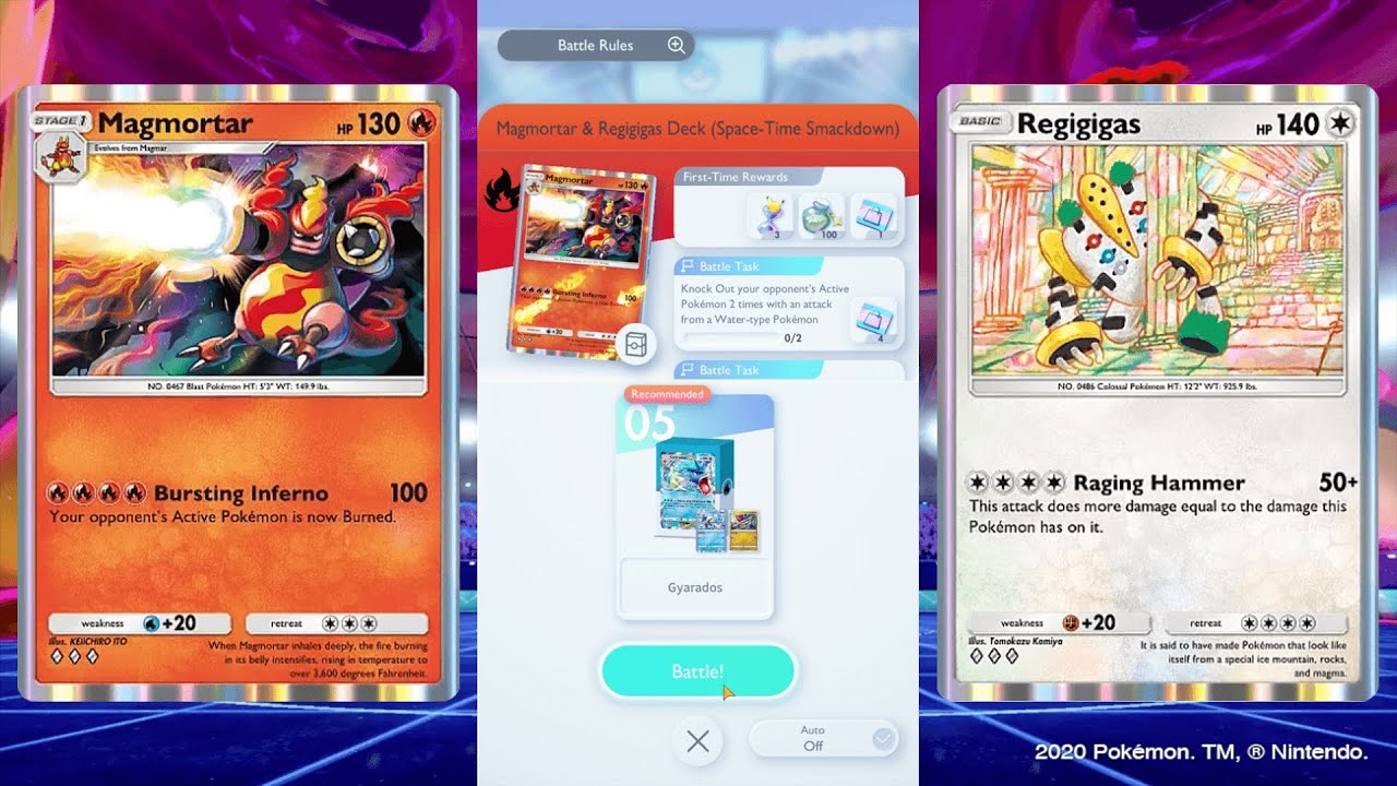 Magmortar & Regigigas Deck Step-Up Battle | Intermediate (Space-Time Smackdown) Pokémon TCG Pocket