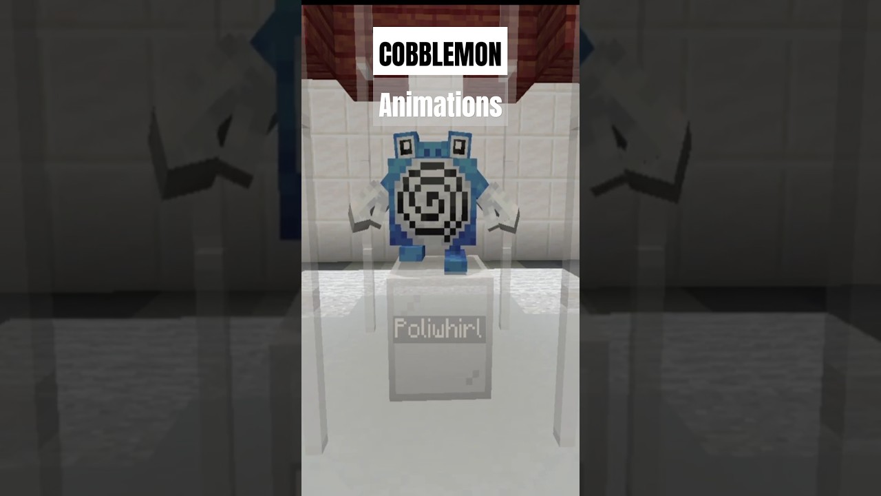 Poliwag Poliwhirl Poliwrath Animations:Cobblemon Minecraft Pokemon #cobblemon #pokemon #minecraft