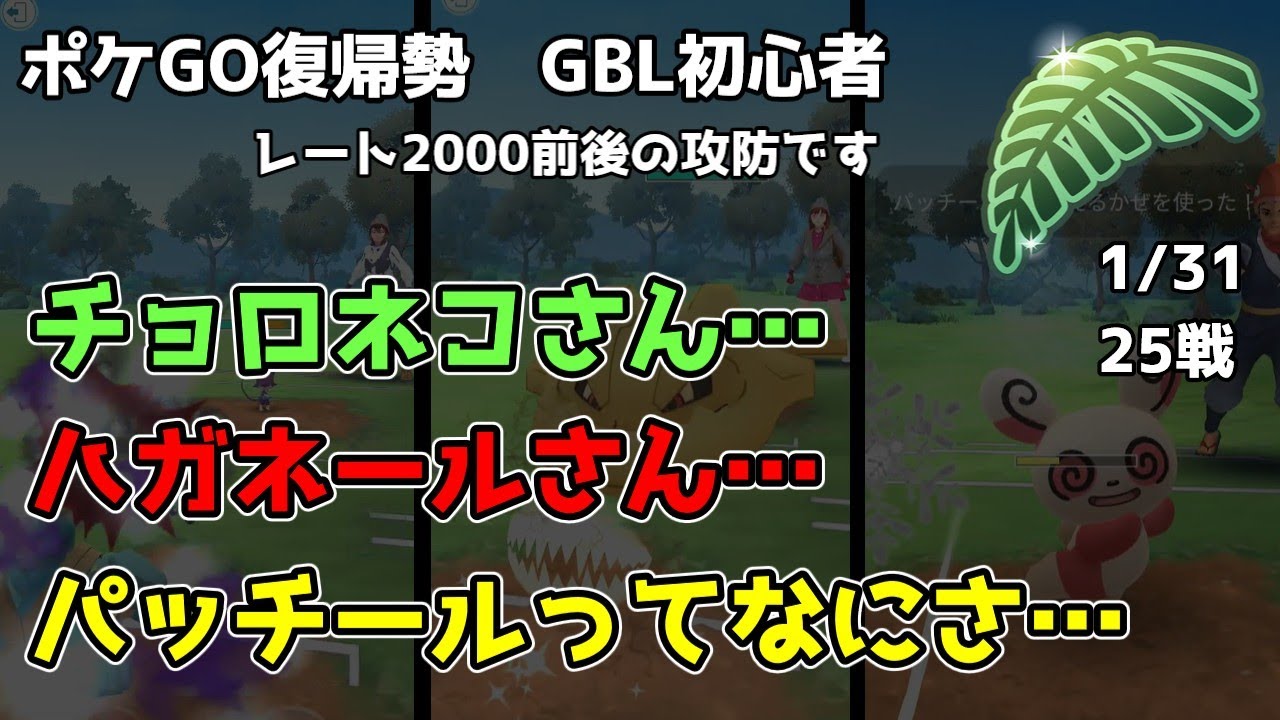 GBL初心者　チョロネコにハガネール…パッチールってなんぞ…【ポケモンGO】【GOバトルリーグ】【リトルジャングルカップ】