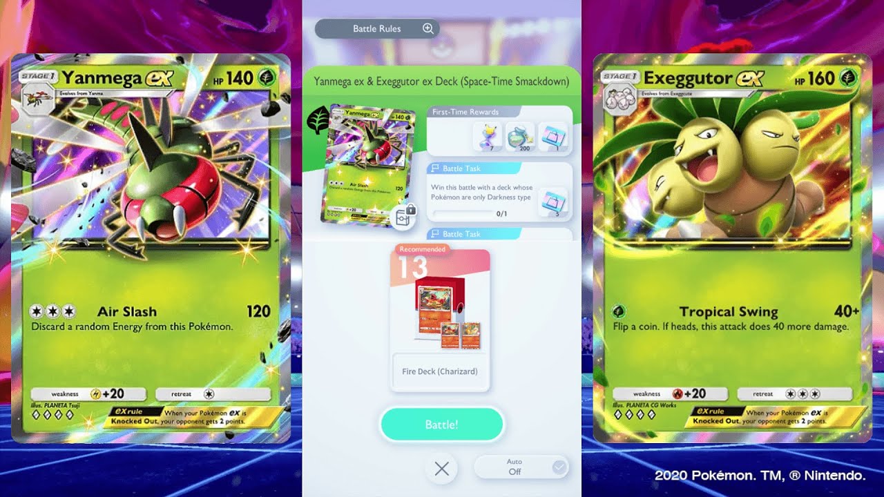 Yanmega EX & Exeggutor EX Deck | Expert Solo Battle (Space-Time Smackdown) Pokémon TCG Pocket