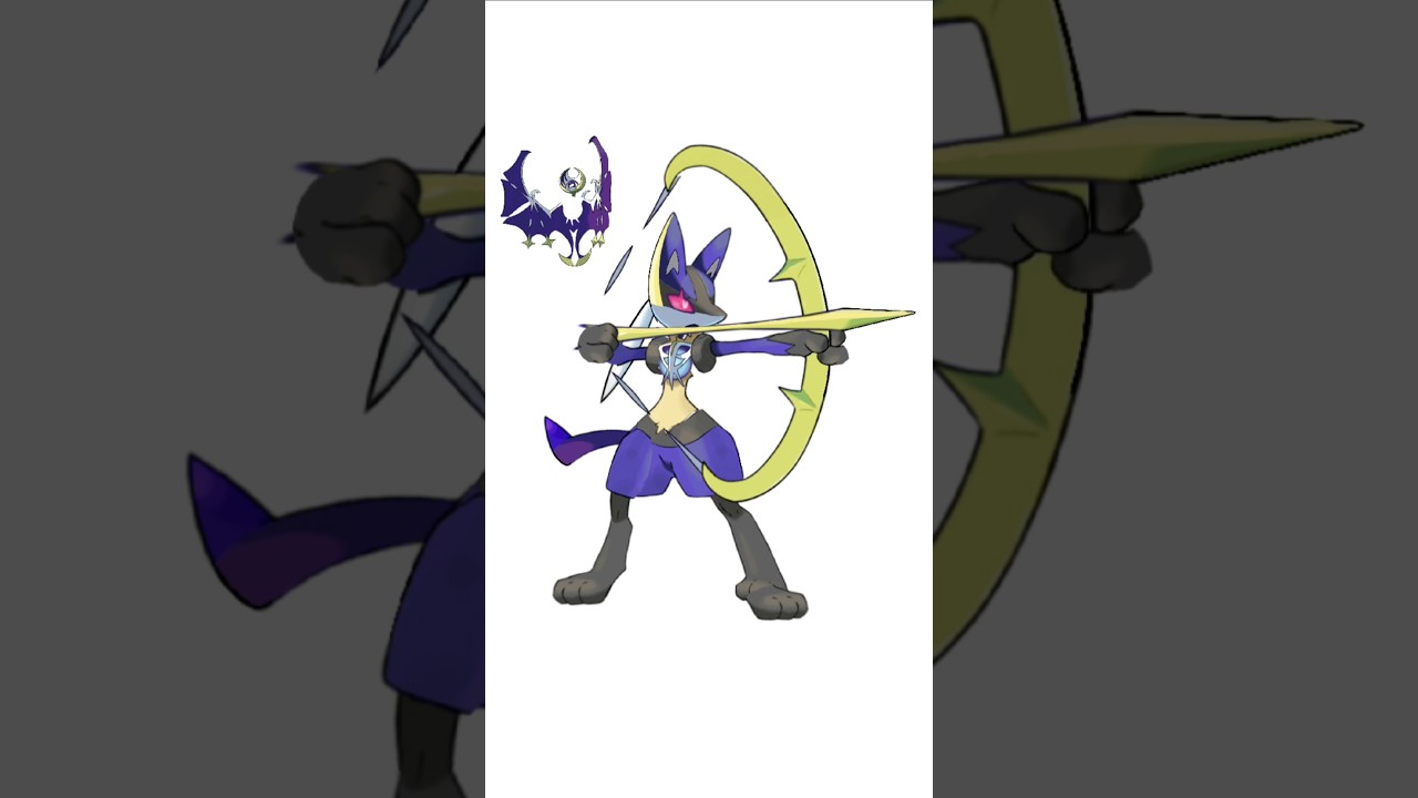 ルカリオ＋ルナアーラ合成。三日月の射手　#ポケモンフュージョン #改造ポケモン  #伝説のポケモン #最強ポケモン #pokemon