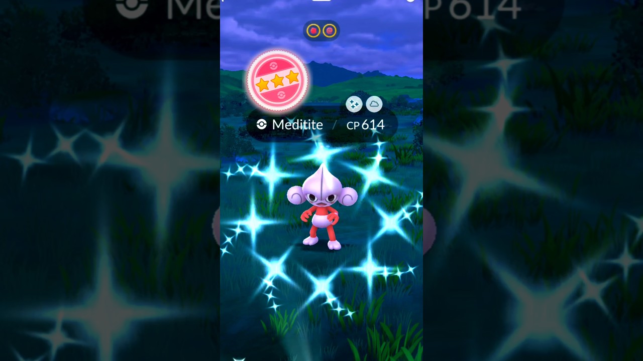 I Catch ✨ Shiny Hundo Meditite Best pvp Pokemon in Pokemon Go #shorts #shiny #rare #pokemongo