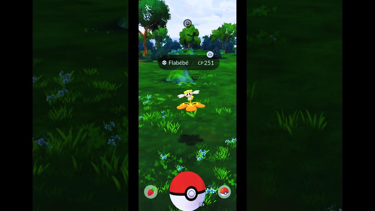 Catching Wild Yellow Flower Flabébé Pokémon - Pokemon GO Gameplay #Shorts #Flabébé #PokemonGOGame