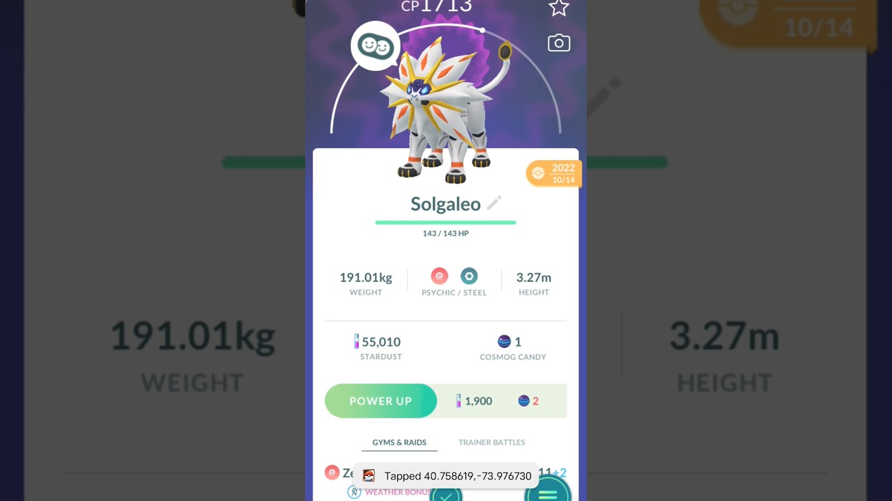 Evolving cosmoem into solgelion #pokemon #pokemongo #legendary #legendrypokemon #shortsfeed #fypシ゚