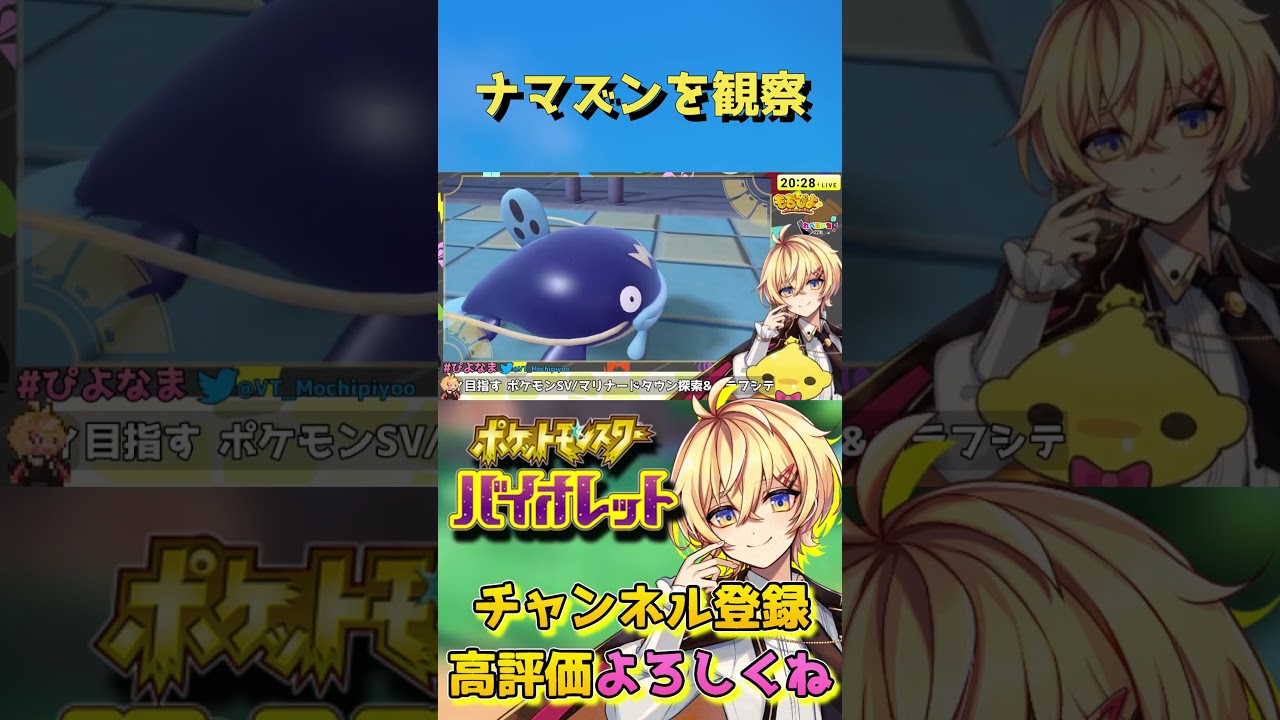 【#ポケモンSV】ナマズンを眺めるもちぴよ【Vtuber】#Shorts