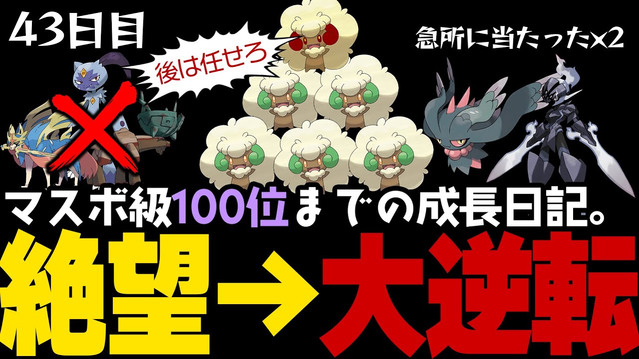 【ポケモンSVランクマ】絶望的な状況を救ったのは「エルフーン」でした。【初心者がマスターボール級100位になるまでの成長日記。43日目】