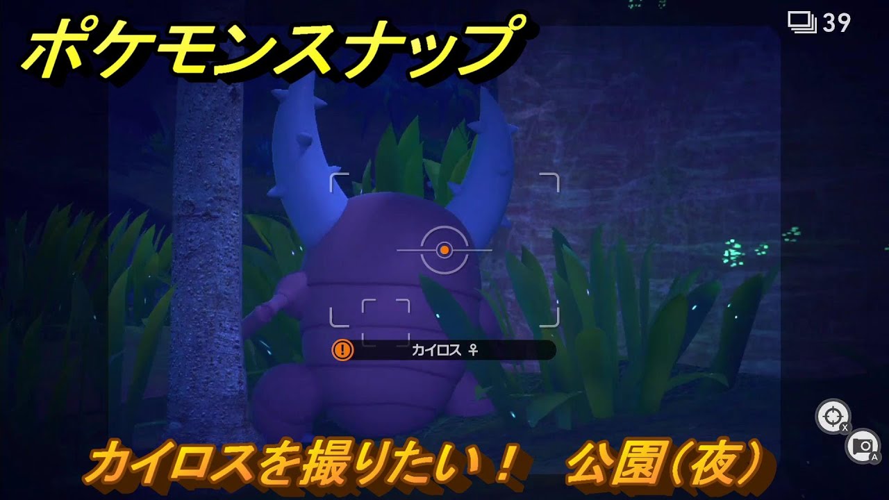 ポケモンスナップ　カイロスを撮りたい！　公園（夜）調査レベル１　＃３　【New ポケモンスナップ】