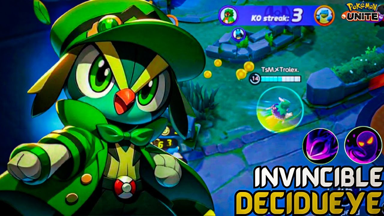 DECIDUEYE BECOMES ENEMIES BIGGEST FEAR IN SOLO QUEUE 😎 || POKEMON UNITE GAMEPLAY