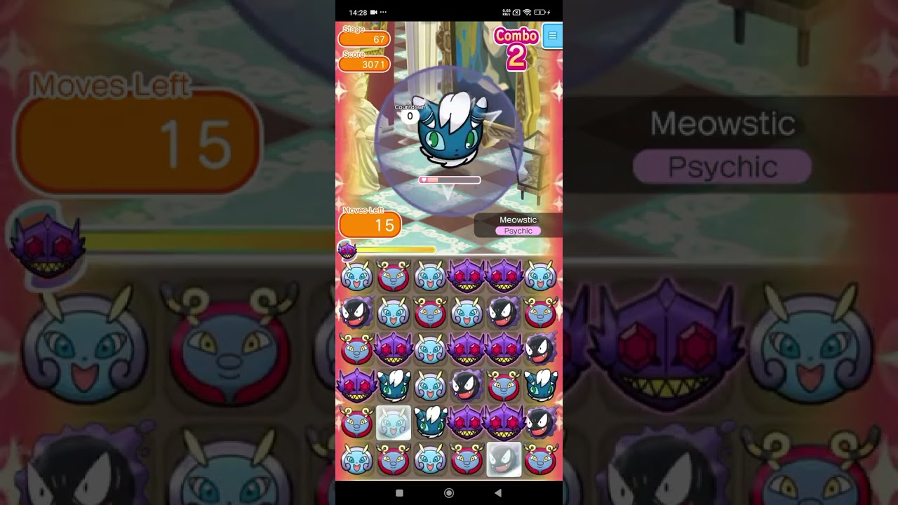 MEOWSTIC | POKEMON SHUFFLE MOBILE | STAGE 67 #pokemon #pokemonshuffle #mobilegame #pokemongame