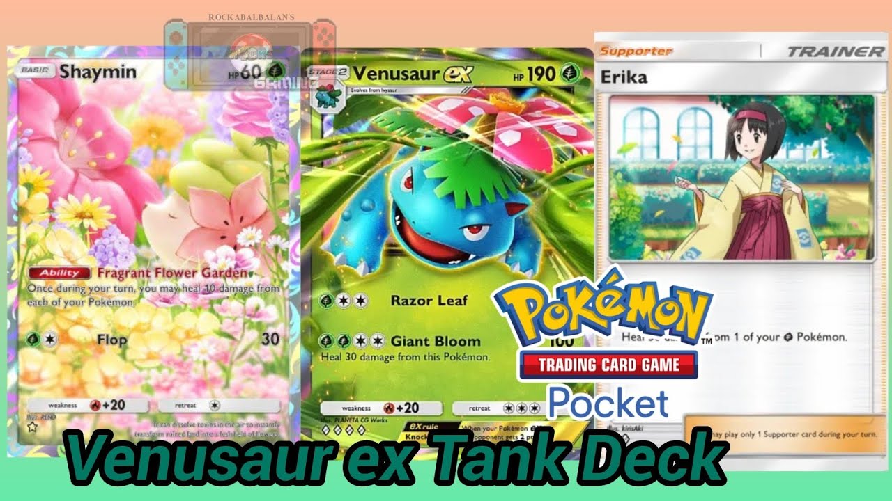This Venusaur ex Tank Build Deck Makes opponent quit. - Pokemon TCG Pocket Random Battles.