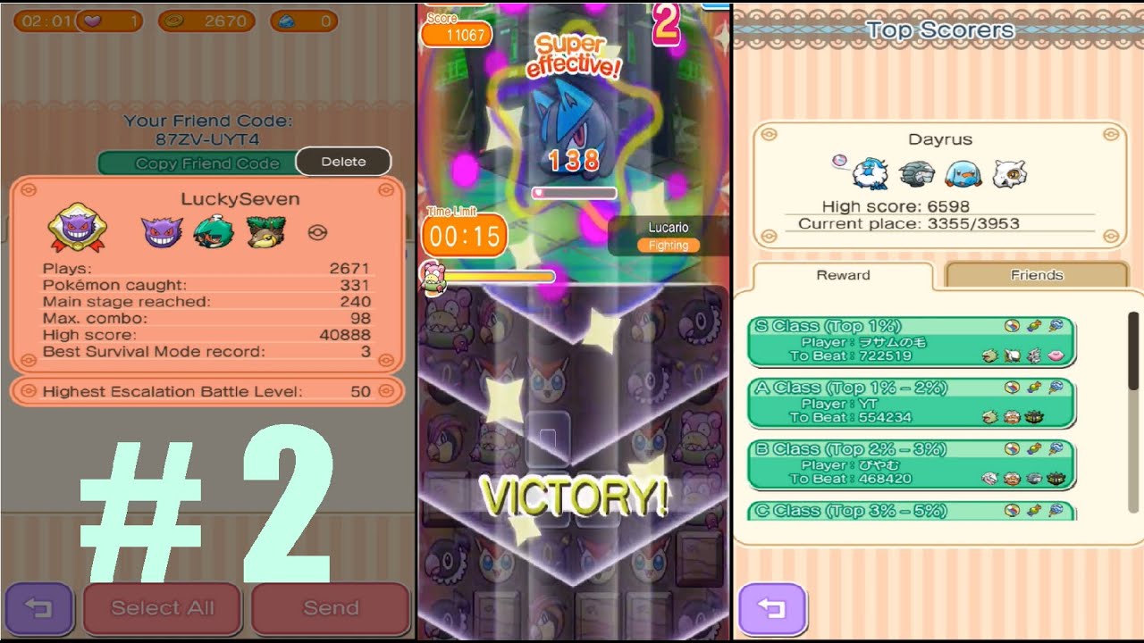 Stage 120 Mega Glalie \ 🥶 A Rank No Items // F2P Pokemon Shuffle Part 2 #2