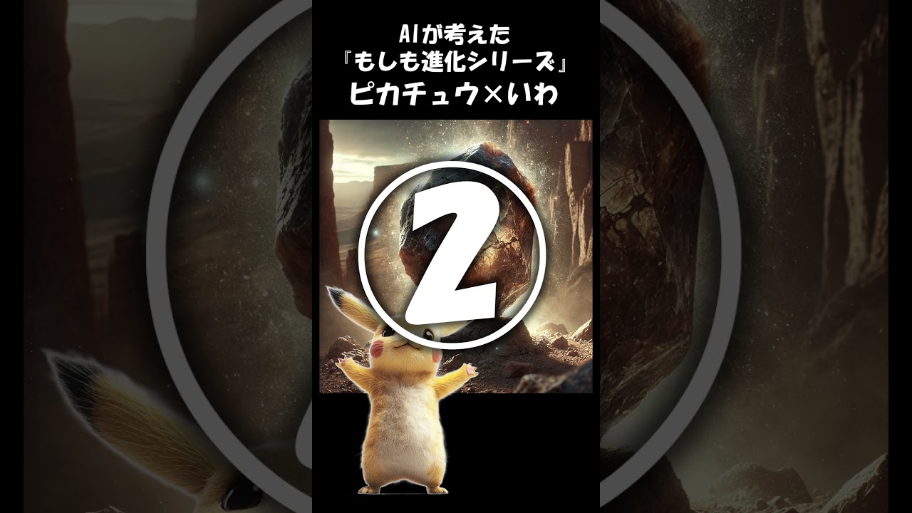 【AI生成】もしも進化シリーズ　ピカチュウ×いわ