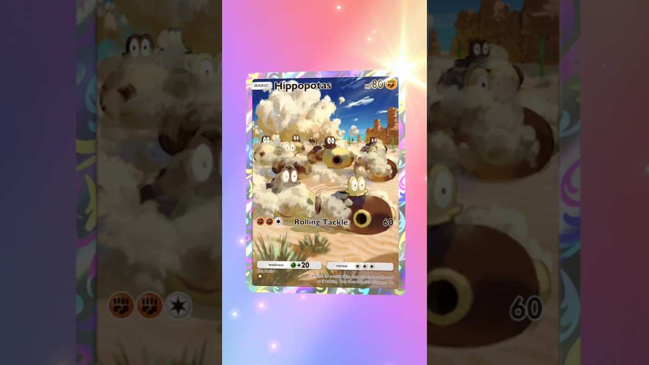 Hippopotas Full Art Card | Pokemon TCGP Space-Time Smackdown Palkia Pack Opening