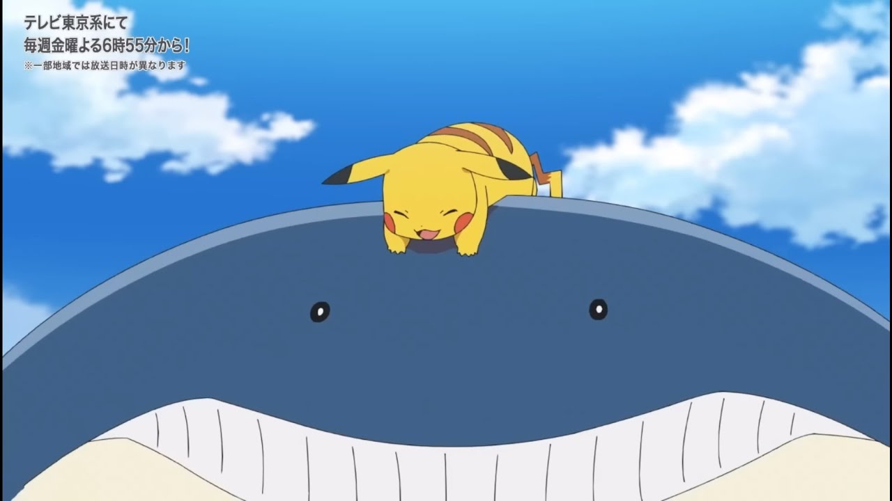 ホエルコと遊ぶピカチュウがかわいすぎる