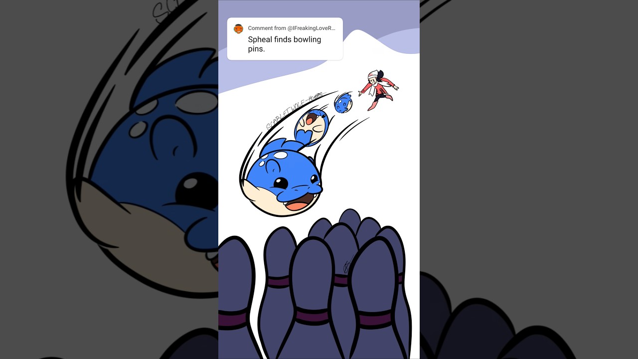 Spheal Bowling! #spheal #seal #scarwolfart #pokemonart #pokemon #bowling #cute #funny