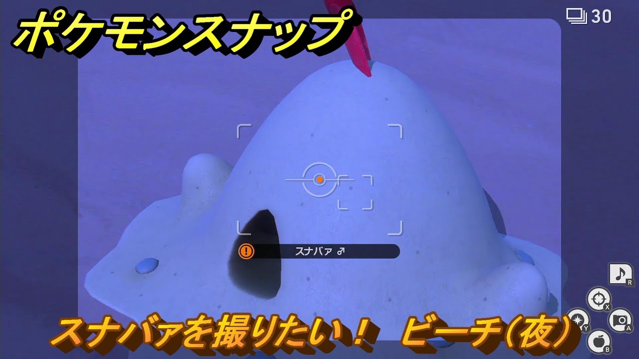 ポケモンスナップ　スナバァを撮りたい！　ビーチ（夜）調査レベル１　＃４９　【New ポケモンスナップ】