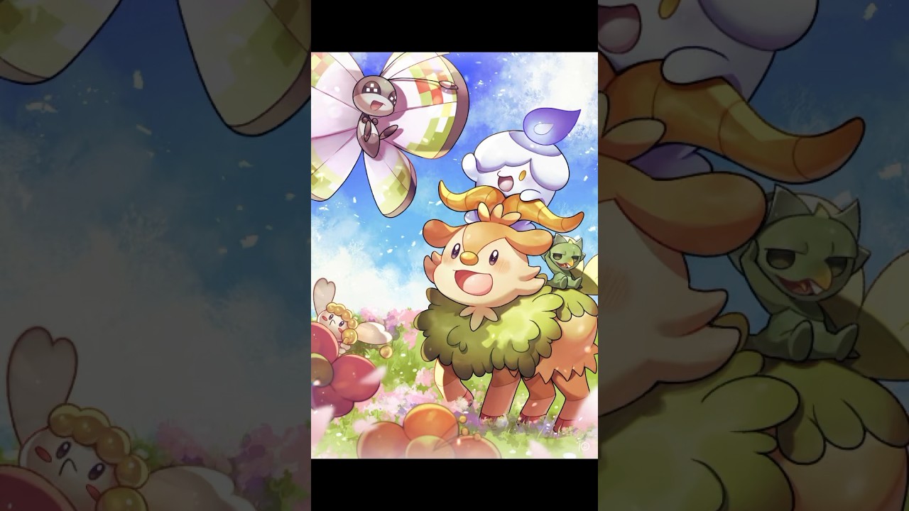 【タイムラプス】ヒトモシとお花畑描いてみた#イラスト#ポケモン