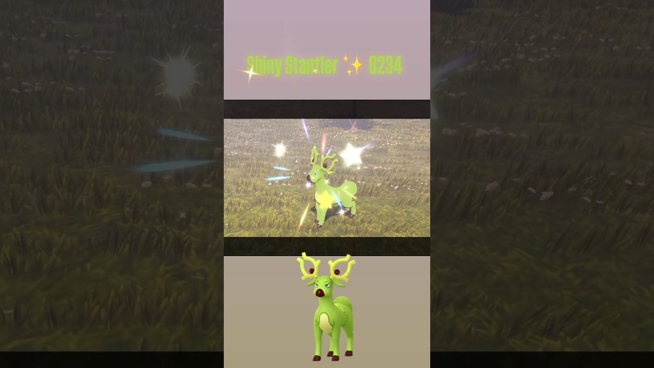 Shiny Stantler ✨ 0234 caught in the wild with Mass Outbreak in Pokemon Legends Arceus #shinyshorts